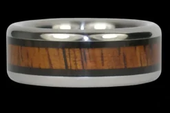 African Blackwood And Koa Hawaii Titanium Ring