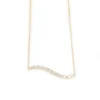 Bermuda Wavy Diamond Bar Necklace Rose Gold