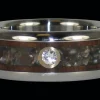 Black Pearl And Koa Diamond Titanium Ring