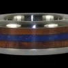 Blue Lapis And Hawaiian Koa Wood Titanium Ring