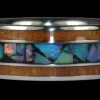 Blue Opal And Koa Wood Titanium Ring