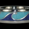 Blue Turquoise And Lapis Wave Titanium Ring