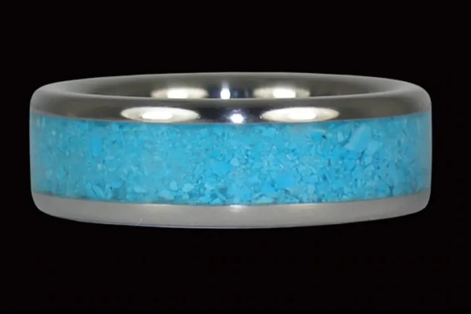 Bye Bye Blue Sky Turquoise Titanium Ring
