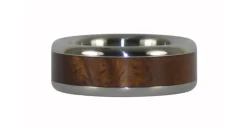 Curly Koa Wood Hawaii Titanium Ring