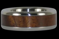 Curly Koa Wood Hawaii Titanium Ring