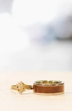 Curly Koa Wood Hawaii Titanium Ring