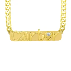 Custom Nameplate Gold Necklace