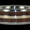 Hawaiian Koa Wood Titanium Ring With Gold Inlay