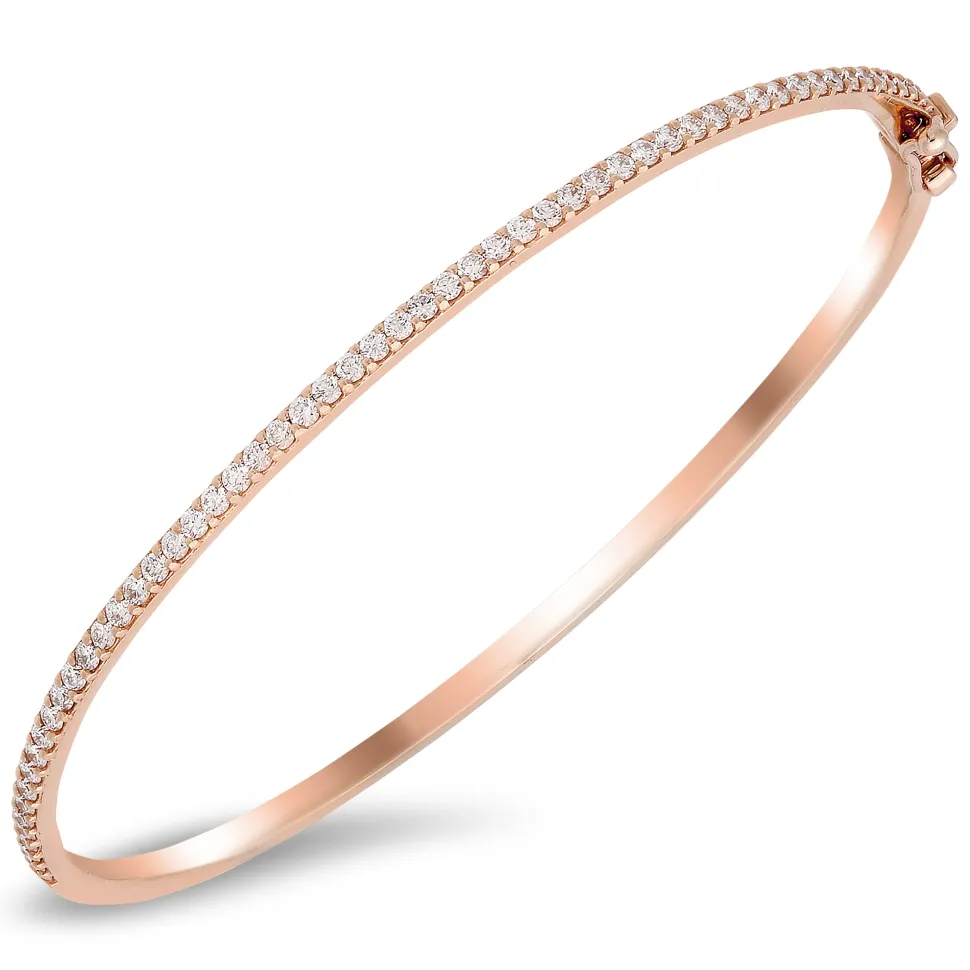 18K Gold Bangle With 0.83 Ct Diamonds
