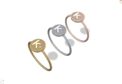 18K Gold Initial Ring W/ Diamond