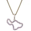14K "Maui" Pendant With 30 Pink Sapphires