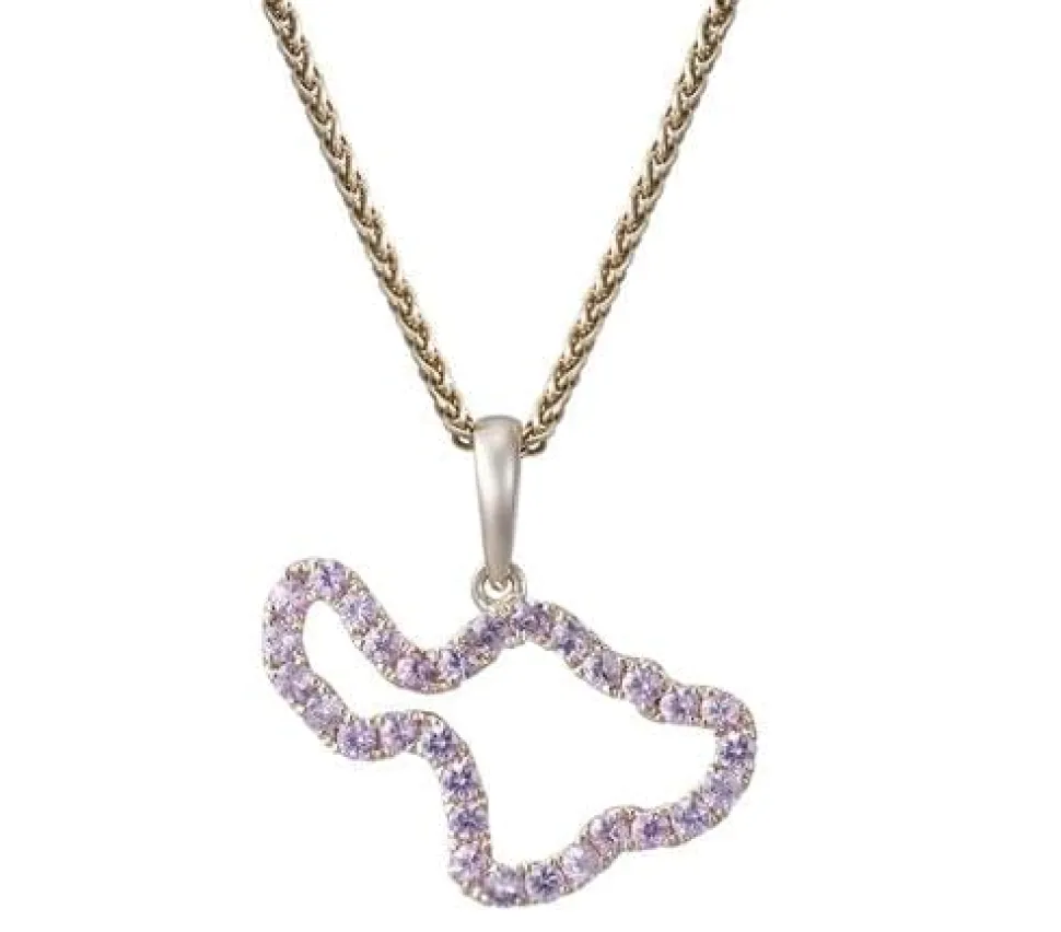 14K "Maui" Pendant With 30 Pink Sapphires