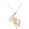14K 28Mm Crab Pendant With 2 Diamonds