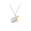 14K 17Mm "Hatching" Turtle Pendant With 2 Diamonds
