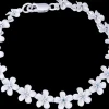 14K 08Mm Plumeria Bracelet With 18 Diamonds And 18Pc Flowers