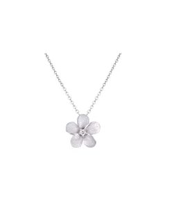 14K 8Mm Plumeria Slide With Diamond
