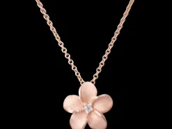 14K 11Mm Plumeria Slide With Diamond