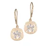 14K 10Mm Sand Dollar Earring With 10 Diamonds