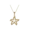 14K 15Mm Starfish Pendant With 39 Yellow Sapphires