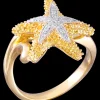 14K 18Mm Starfish Ring With 16 Diamonds