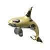 14K 40Mm 2/Tone (White And Yellow) Killer Whale Pendant With 2 Diamonds
