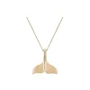 14K 16Mm Whale Saw Tail Pendant