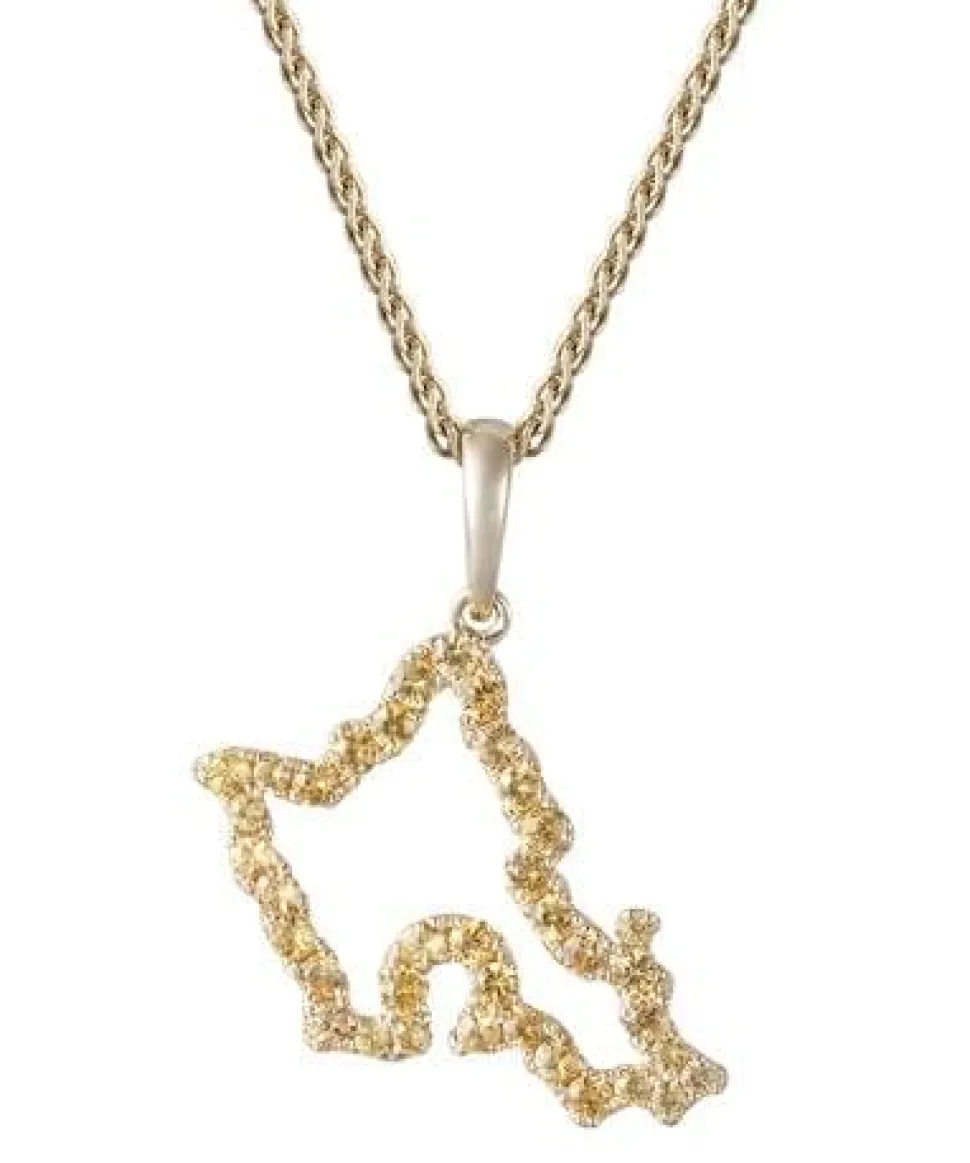 14K "Oahu" Pendant With 37 Yellow Sapphires