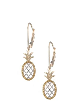 14K "Pineapple" Earrings With 44 Yellow Sapphires