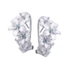 14K Plumeria Lei Earrings With 6 Blue Diamonds