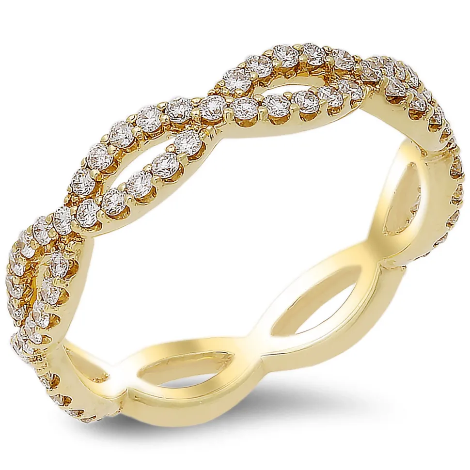 18K Rose Gold Band With 0.54 Ct Diamonds