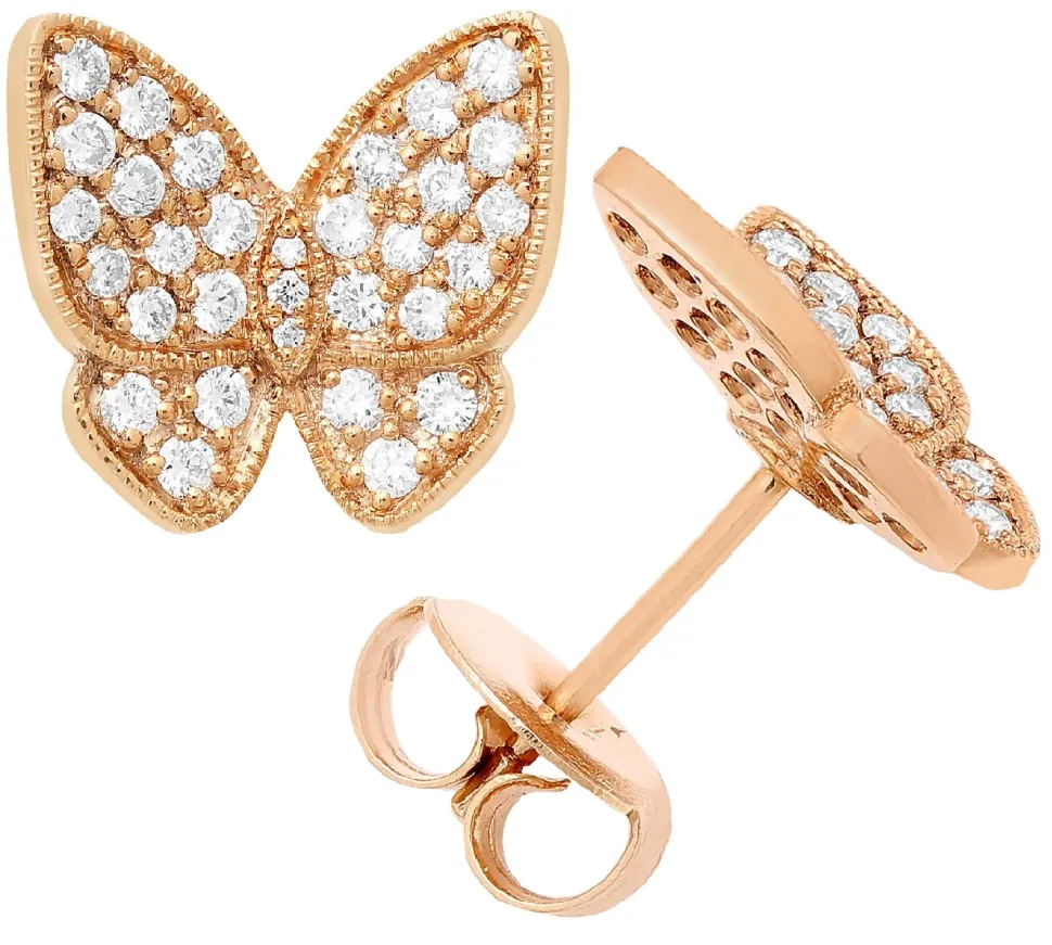 18K Rose Gold Earrings With 0.68 Ct Diamonds