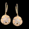 14K Sand Dollar Earring With 20 Diamonds