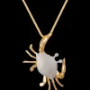 14K 2/Tone Crab Pendant With 18 Diamonds