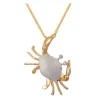 14K 2/Tone 28Mm Crab Pendant With 2 Diamonds
