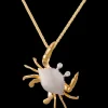 14K 2/Tone 18Mm Crab Pendant With 2 Diamonds
