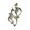 14K 2/Tone Sea Horse Pendant With 5 Diamonds