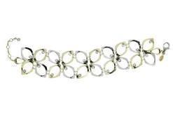 18K White And Yellow Gold .63 Carat (Total Weight) Diamond Double Row Bracelet