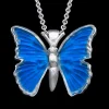 14K White Gold Butterfly Pendant