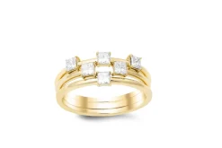 18K White Gold 3Pcs Ring With 0.60 Ct Diamonds