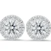 18K White Gold Stud Earrings With 0.42 Ct And 4.00 Ct Diamonds
