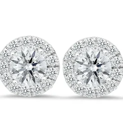 18K White Gold Stud Earrings With 0.42 Ct And 4.00 Ct Diamonds