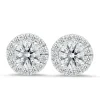 18K White Gold Stud Earrings With 0.42 Ct And 2.00 Ct Diamonds