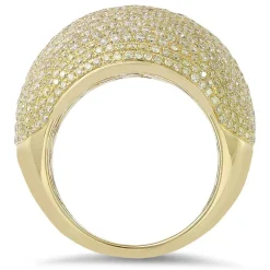 18K Yellow Gold Ring With 3.16 Ct Diamonds And 0.74 Ct Yellow Diamonds