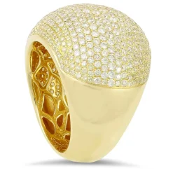 18K Yellow Gold Ring With 3.16 Ct Diamonds And 0.74 Ct Yellow Diamonds
