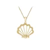 14K Yellow Gold Shell Pendant With 21 Yellow Sapphires