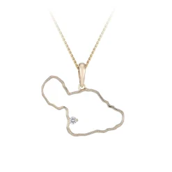 14Ky "Maui" Pendant With 0.03 Carat Diamond (For Wailea)