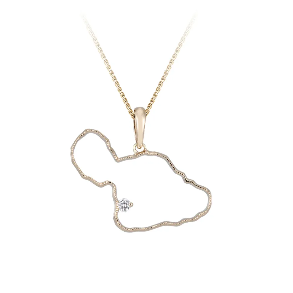 14Ky "Maui" Pendant With 0.03 Carat Diamond (For Wailea)