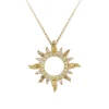 14Ky "Sunburst" Small Pendant With 44 Colored Sapphires