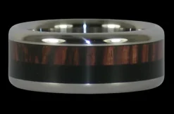 Light And Dark Koa Wood Titanium Ring