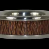 Mac Nut Wood Inlay Titanium Ring